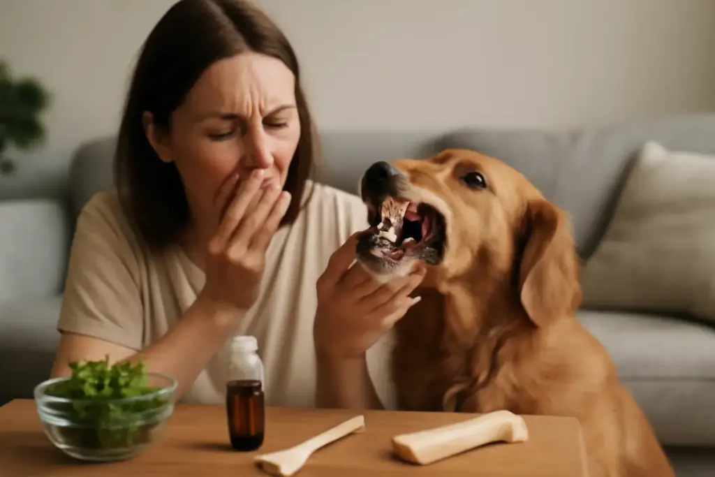 Cosa fare se il cane ha alito cattivo? Rimedi naturali e segnali di problemi dentali gravi